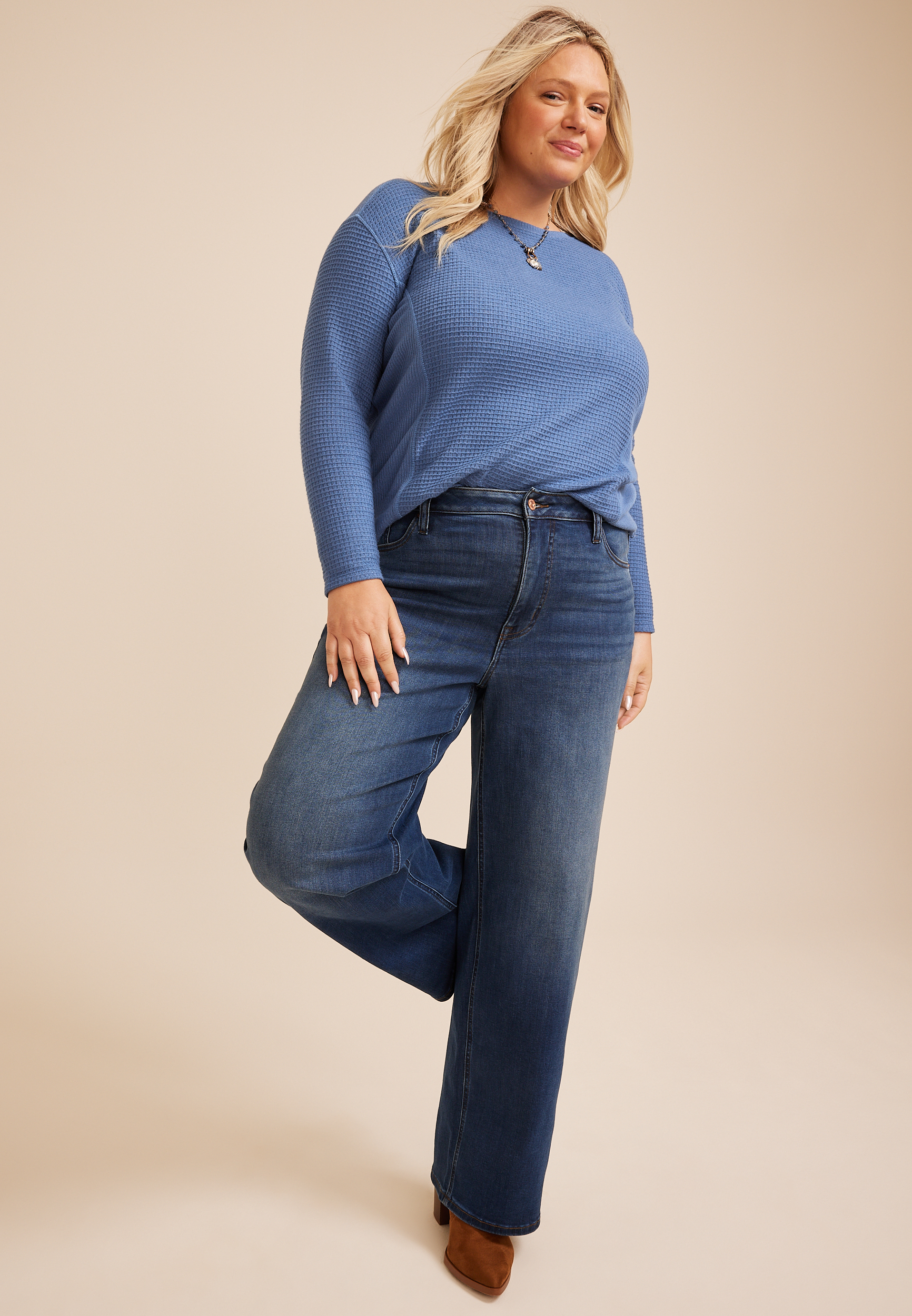 Plus Size m jeans by maurices™ Ultra High Rise Dark Wide Leg Jeans, C258, large