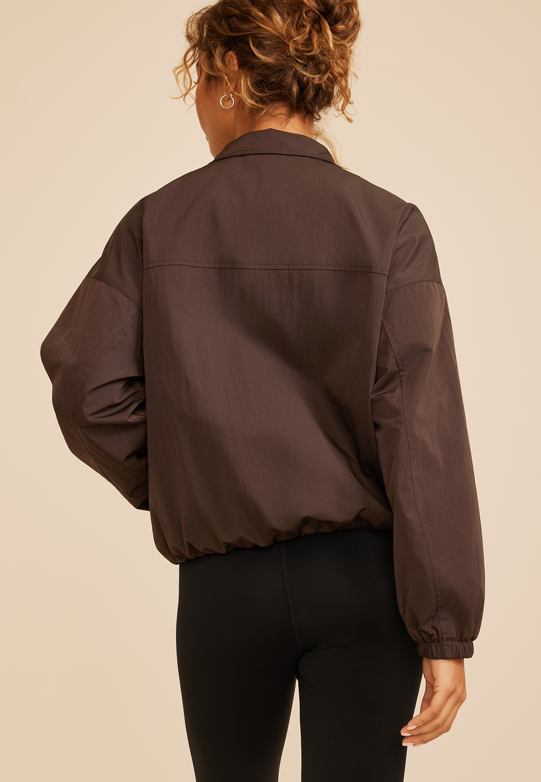Cinch Waist Windbreaker Jacket, C115, large