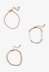 Gold Mixed Chain Bracelet Set, C605, small