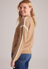 Contrast Stitch Sleeve Sweater, C1265, small