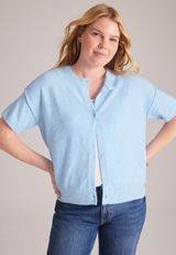 Super Soft Short Sleeve Button Front Cardigan, C9675, small