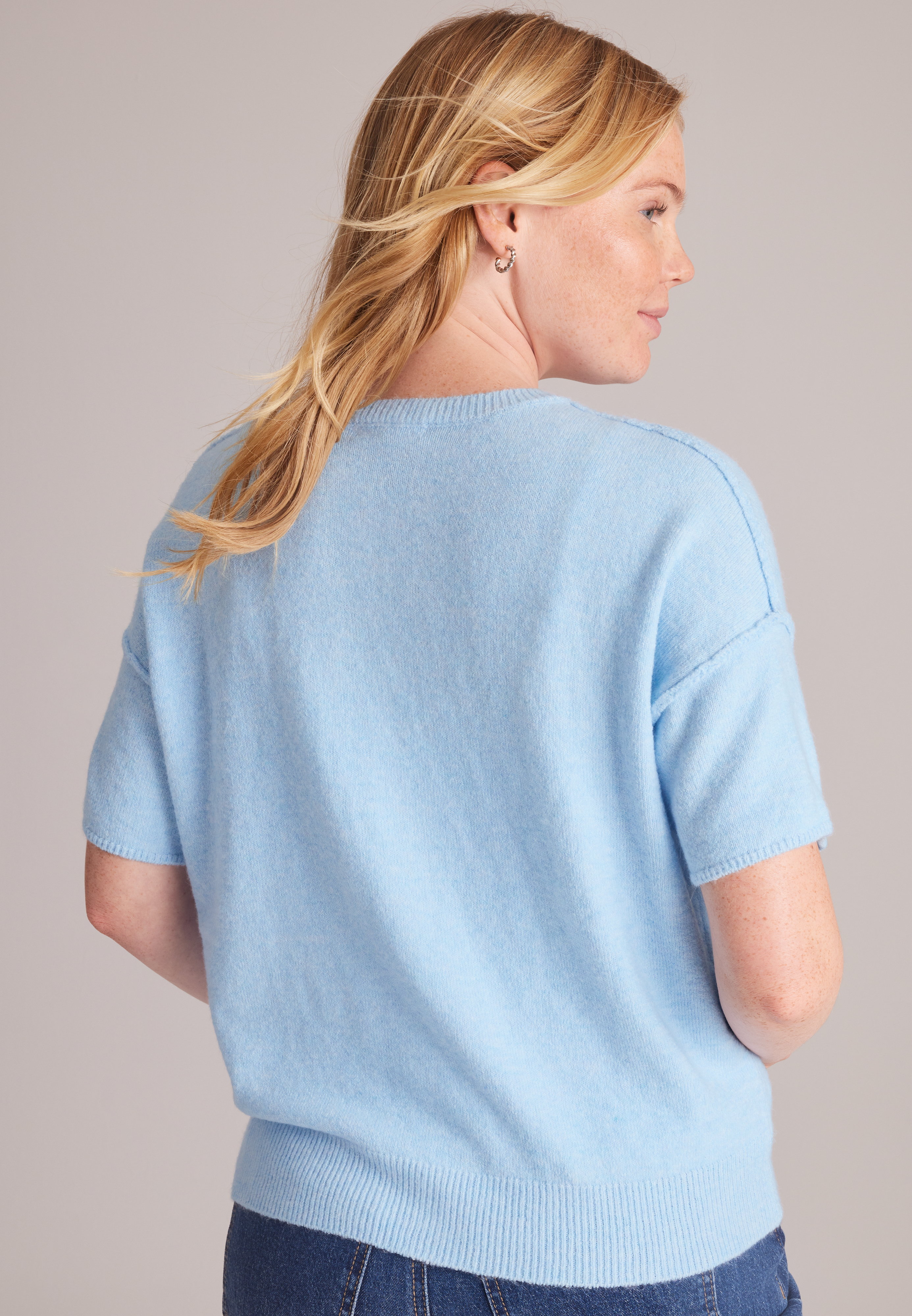 Super Soft Short Sleeve Button Front Cardigan, C9675, large