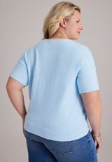 Plus Size Super Soft Short Sleeve Button Front Cardigan, C9675, small