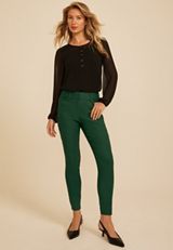 High Rise Bengaline Sateen Skinny Pants, C7147, small