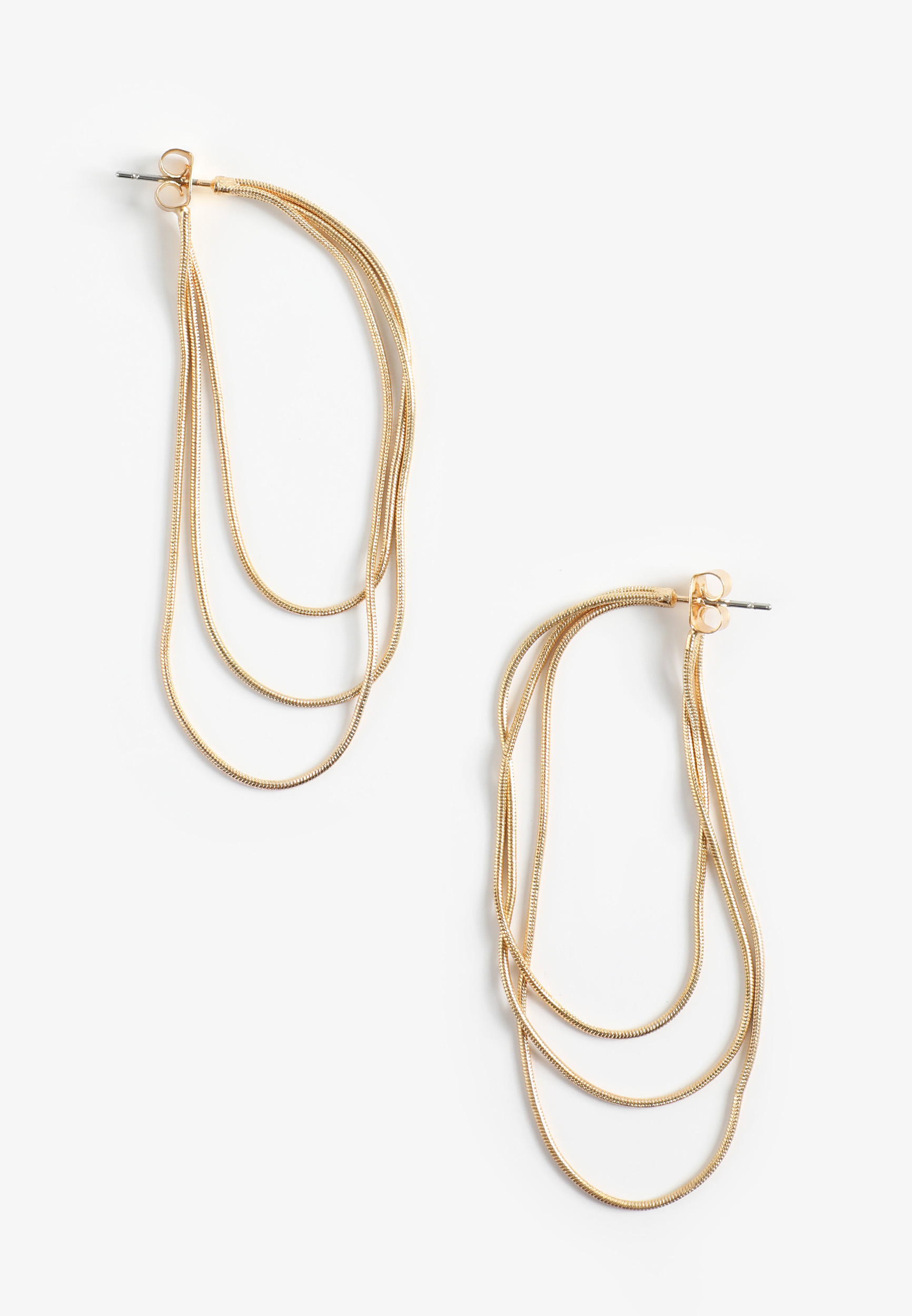 Gold Multi Strand Drop Earrings