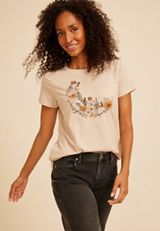 Floral Moon Classic Fit Graphic Tee, C5640, small