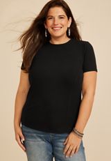 Plus Size 24/7 Corset Short Sleeve Tee, C106, small