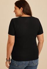 Plus Size 24/7 Corset Short Sleeve Tee, C106, small