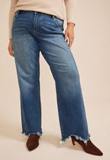Plus Size KanCan™ Mid Rise Side Seam Wide Leg Jean, C258, small