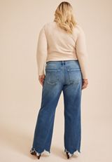 Plus Size KanCan™ Mid Rise Side Seam Wide Leg Jean, C258, small