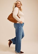 Plus Size KanCan™ Mid Rise Side Seam Wide Leg Jean, C258, small