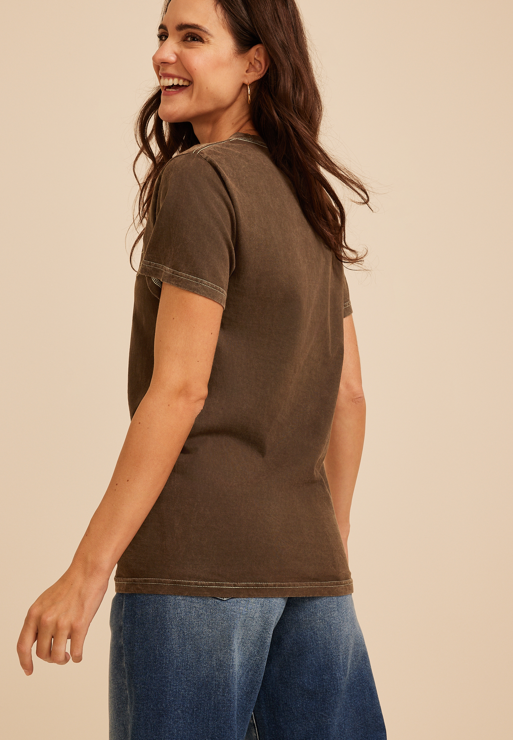 Coffee Standard Fit Graphic Tee, C115, large