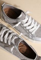 SuperCush Silver Metallic Lace Up Sneakers, C5079, small