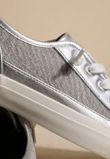 SuperCush Silver Metallic Lace Up Sneakers, C5079, small