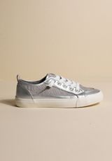 SuperCush Silver Metallic Lace Up Sneakers, C5079, small