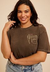 Plus Size Coffee Standard Fit Graphic Tee, C115, small