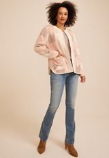 Plaid Sherpa Button Front Jacket, C9370, small