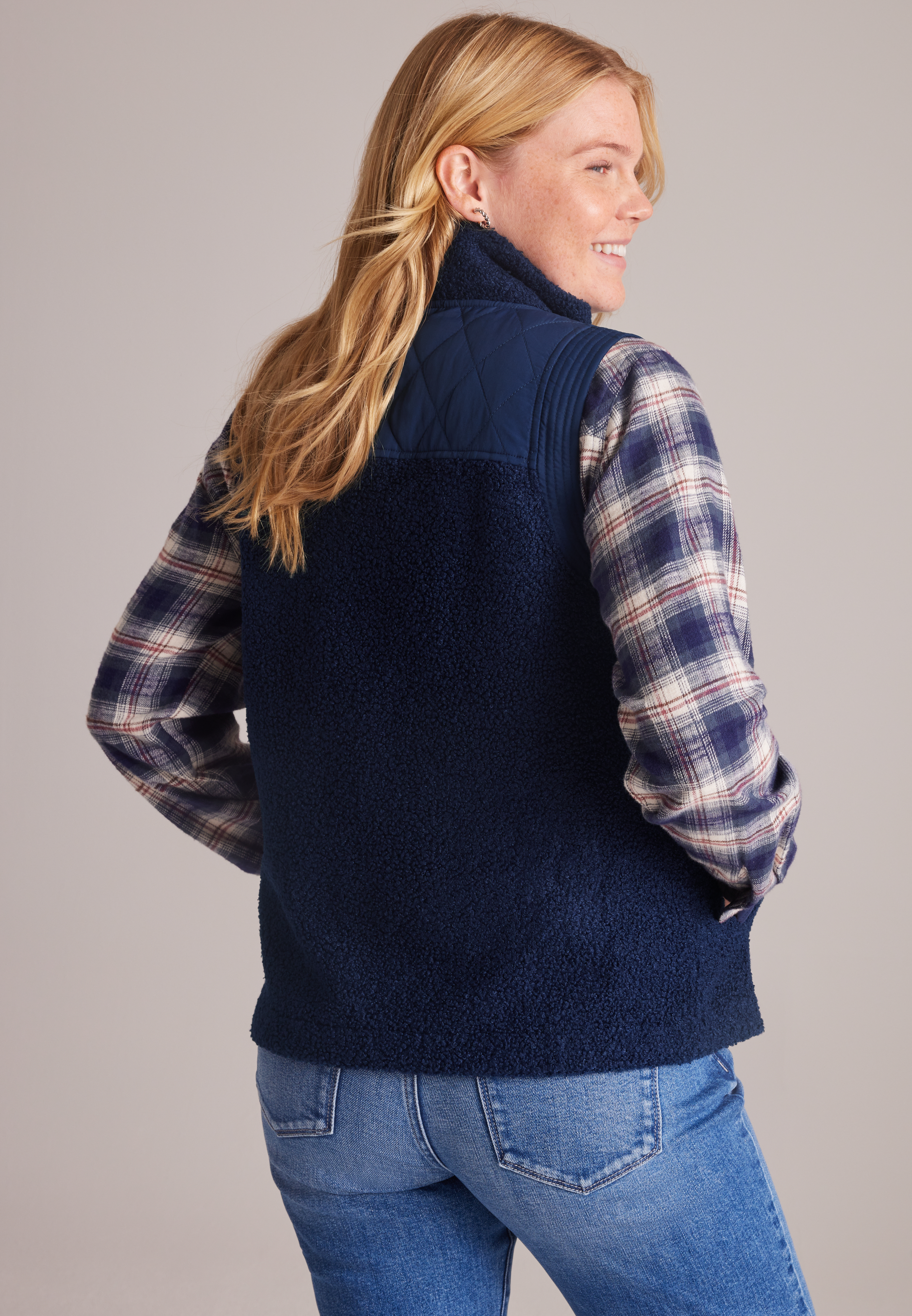 Sherpa Mixed Media Vest, C9679, large