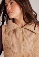 Sweater Collar Zip Vest, C3669, small