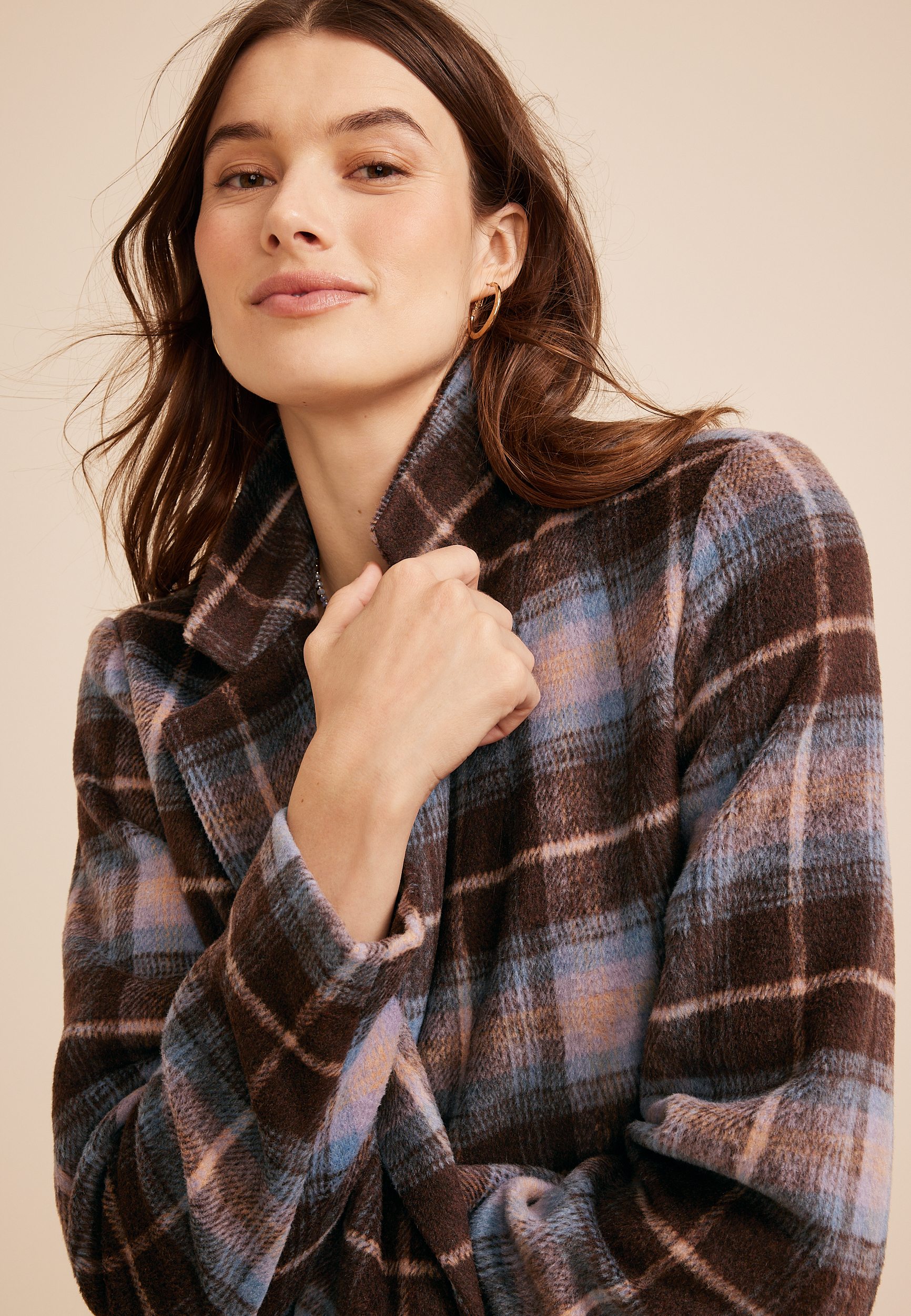 Plaid Dress Coat, C1635, large