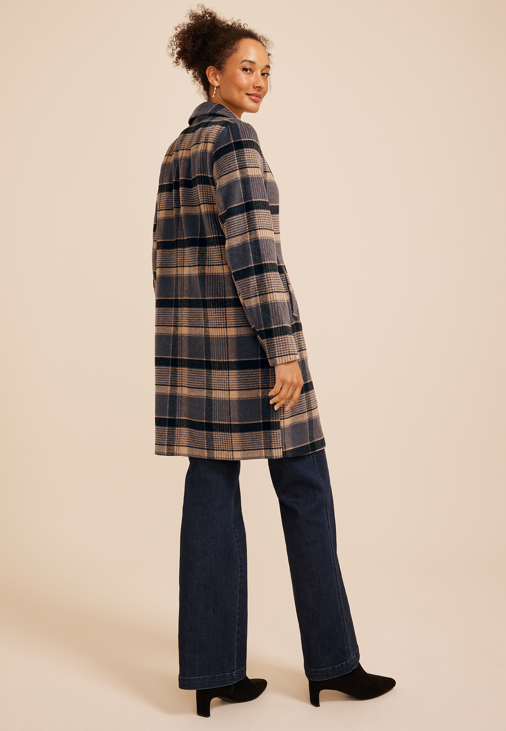Plaid Dress Coat, C9765, large