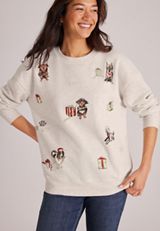 Scattered Holiday Dogs Graphic Sweatshirt, C3348, small