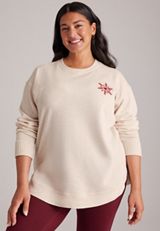Plus Size Willowsoft Peace Love Joy Sweatshirt Tunic, C3363, small