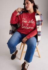 Plus Size Willowsoft Tis The Season Sweatshirt Tunic, C5006, small