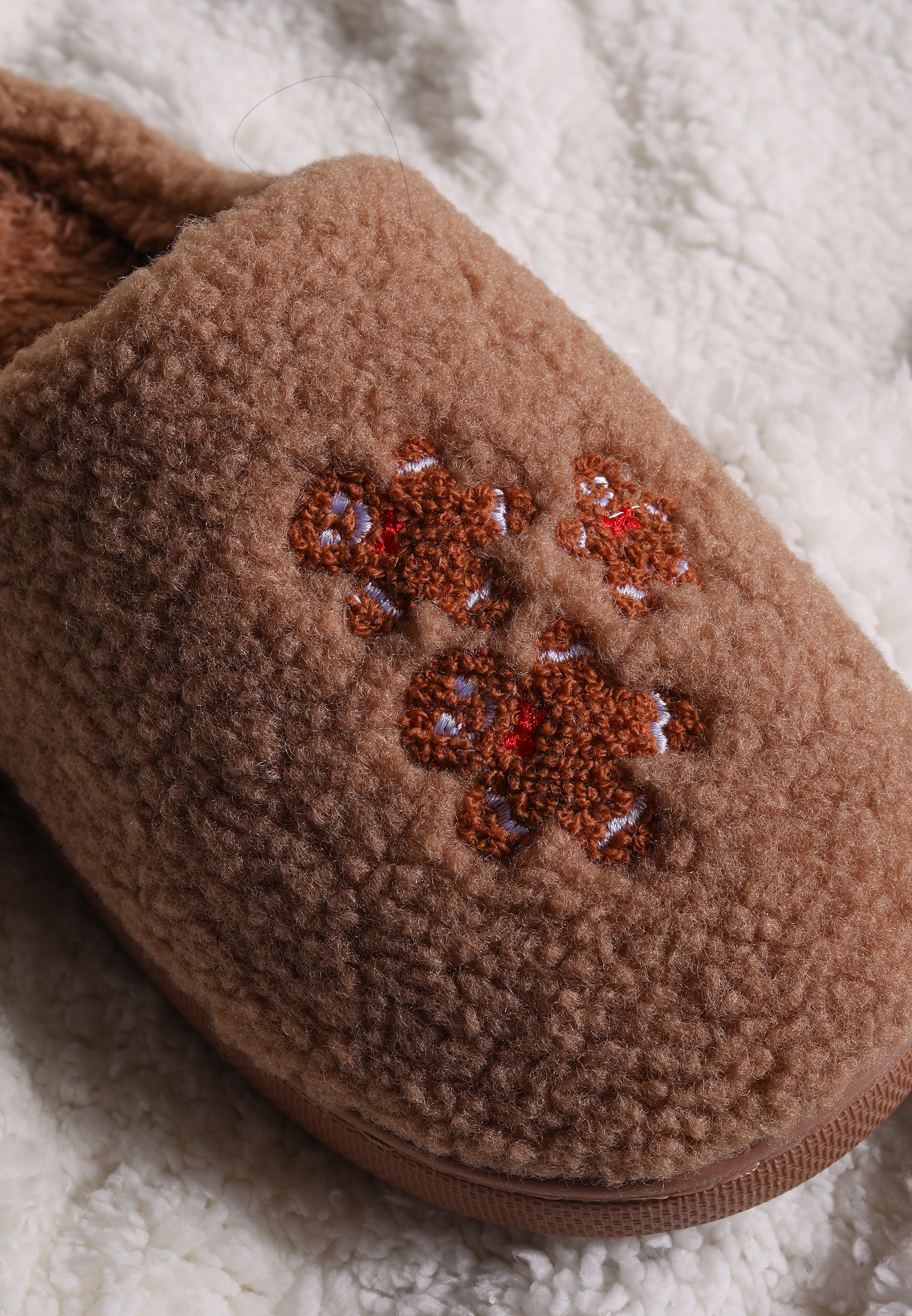 Gingerbread Sherpa Slippers, AMPHORA, large