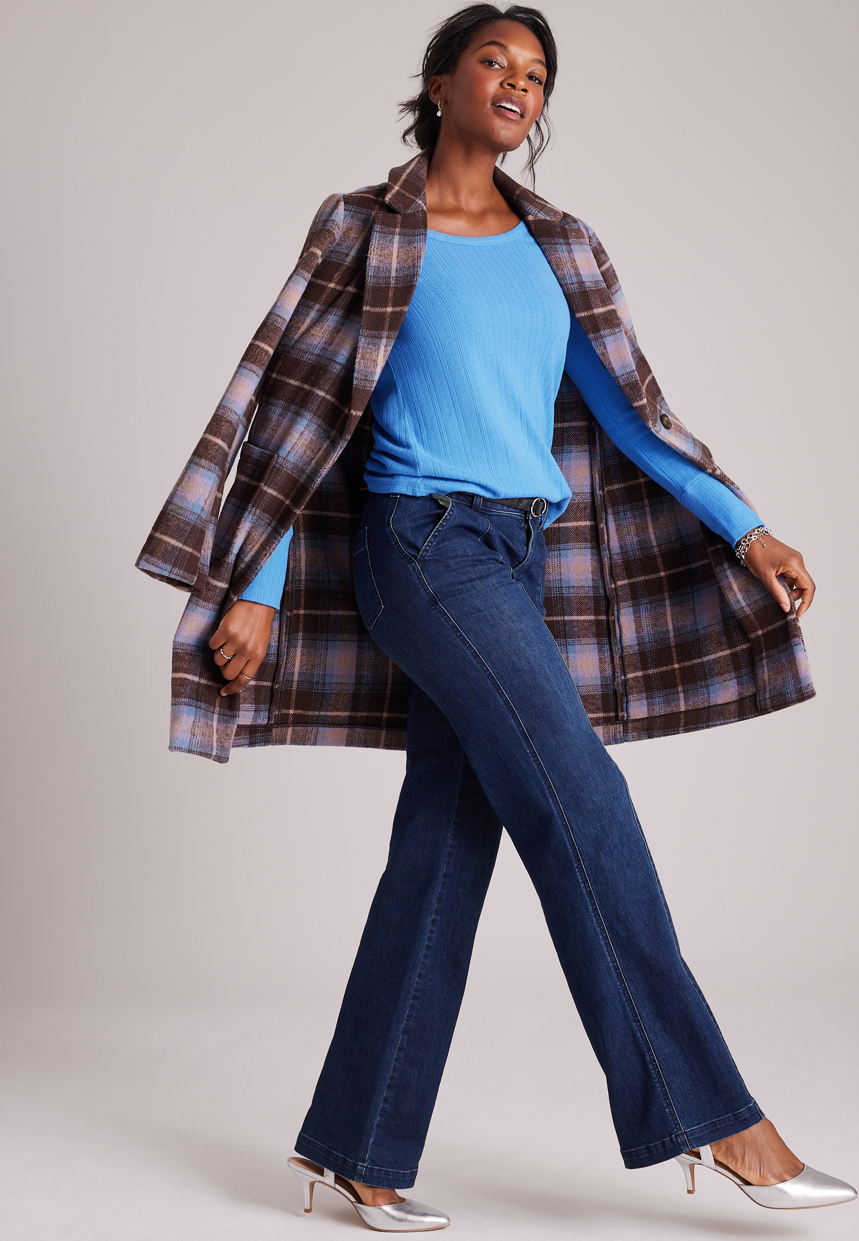 Pointelle Snap Cuff Scoop Neck Long Sleeve Top, C5760, large