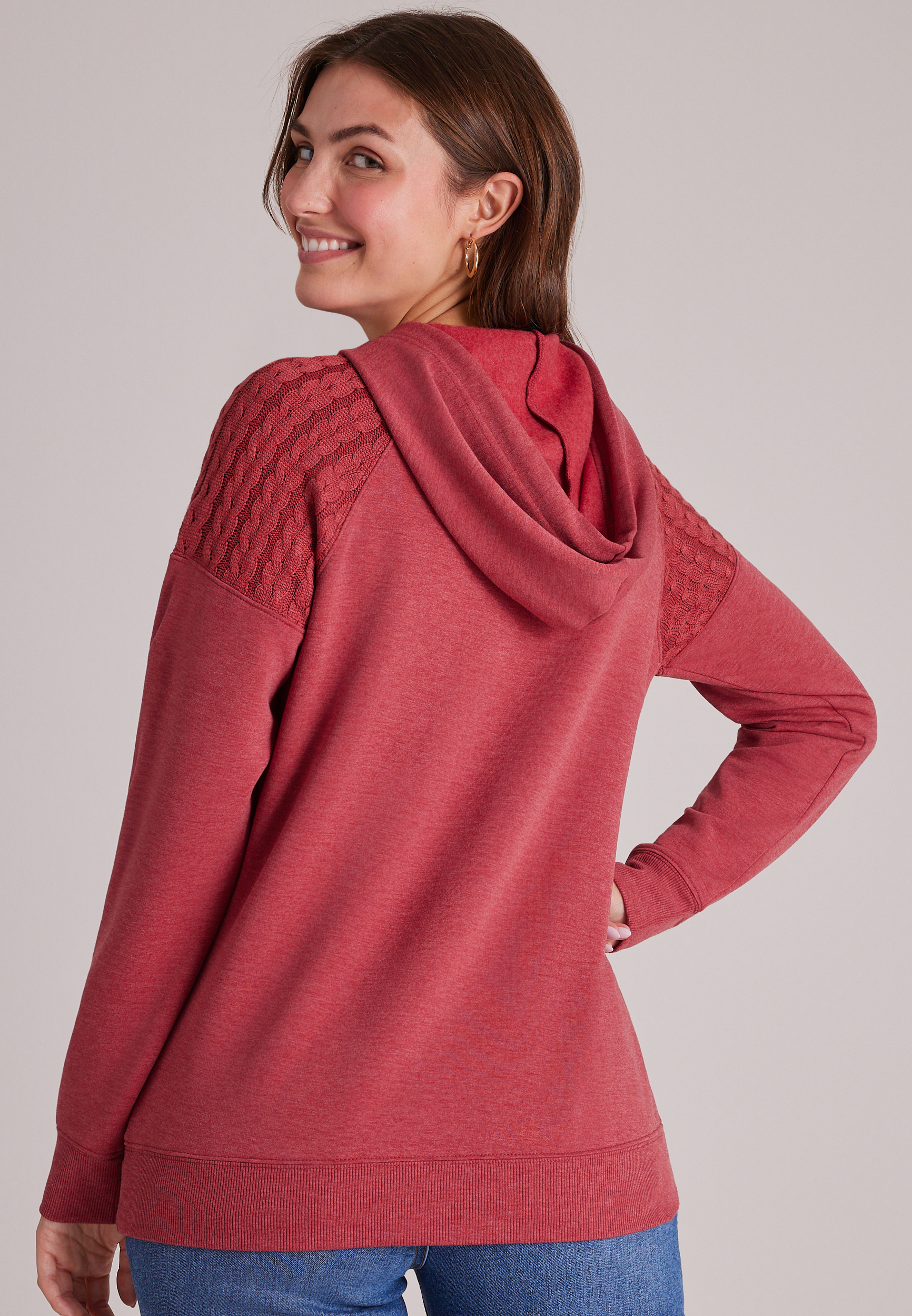 Homeward Cable Knit Hoodie, C5006, large