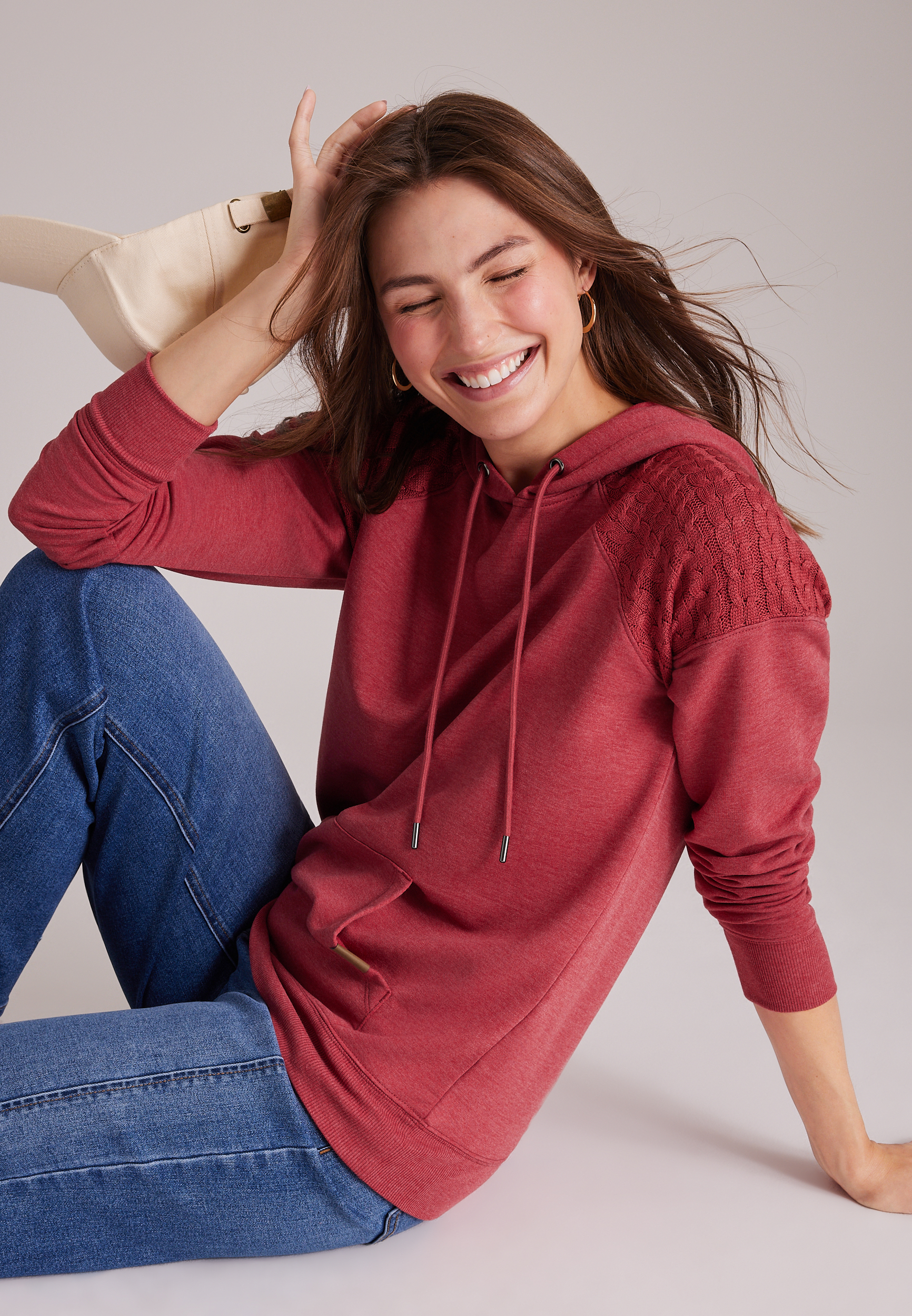 Homeward Cable Knit Hoodie, C5006, large