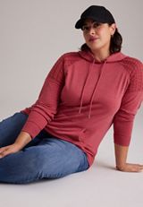 Plus Size Homeward Cable Knit Hoodie, C5006, small
