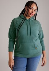 Plus Size Homeward Cable Knit Hoodie, C7076, small