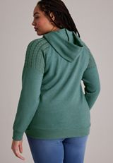 Plus Size Homeward Cable Knit Hoodie, C7076, small