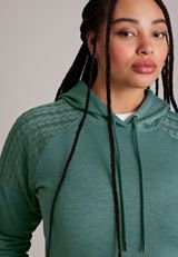 Plus Size Homeward Cable Knit Hoodie, C7076, small