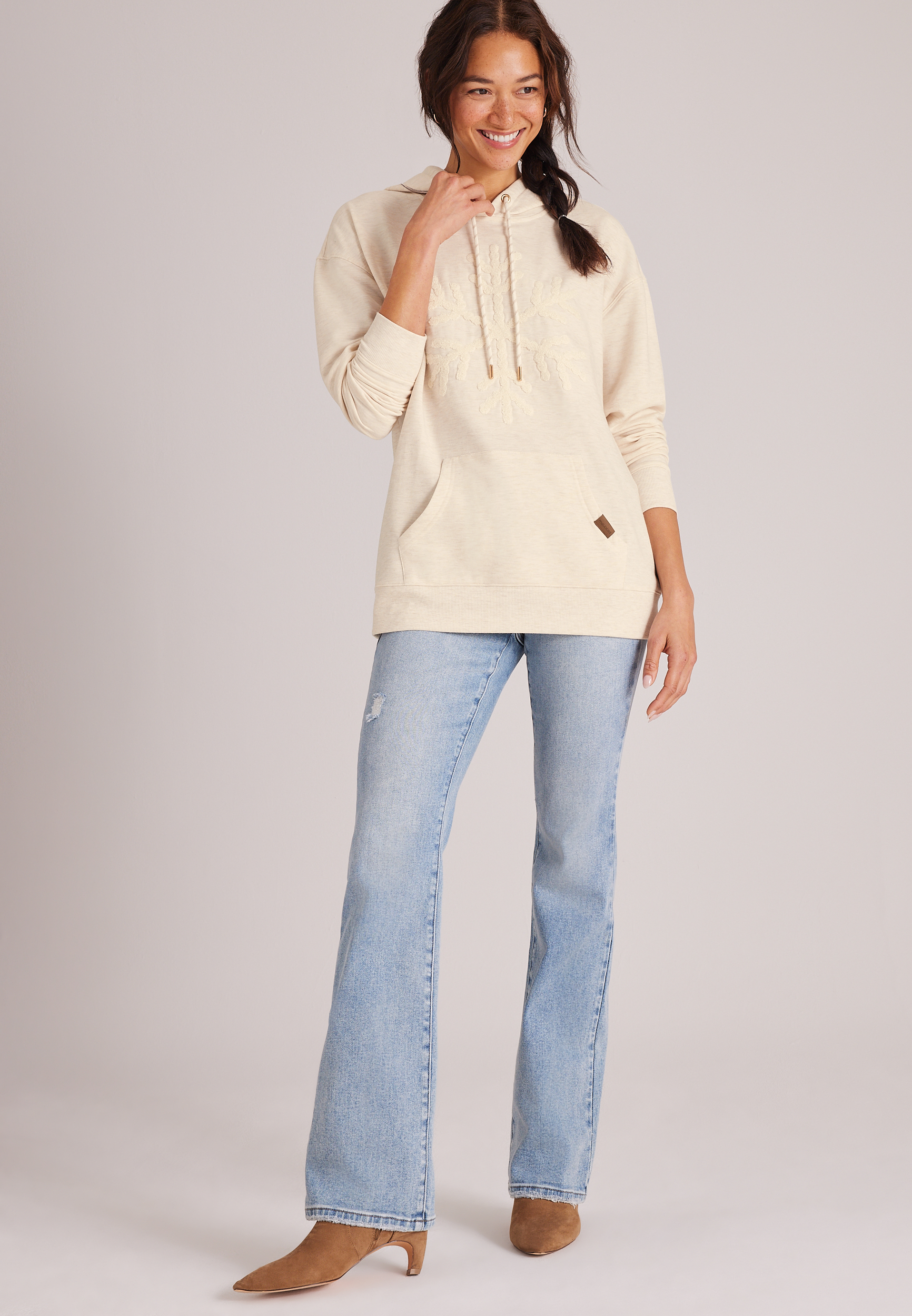 Homeward Chenille Snowflake Hoodie, C2445, large