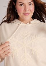 Plus Size Homeward Chenille Snowflake Hoodie, C2445, small