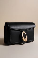 Hammered Gold Buckle Envelope Clutch, C106, small