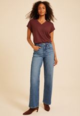edgely™ High Rise Seamed Wide Leg Jeans, C258, small