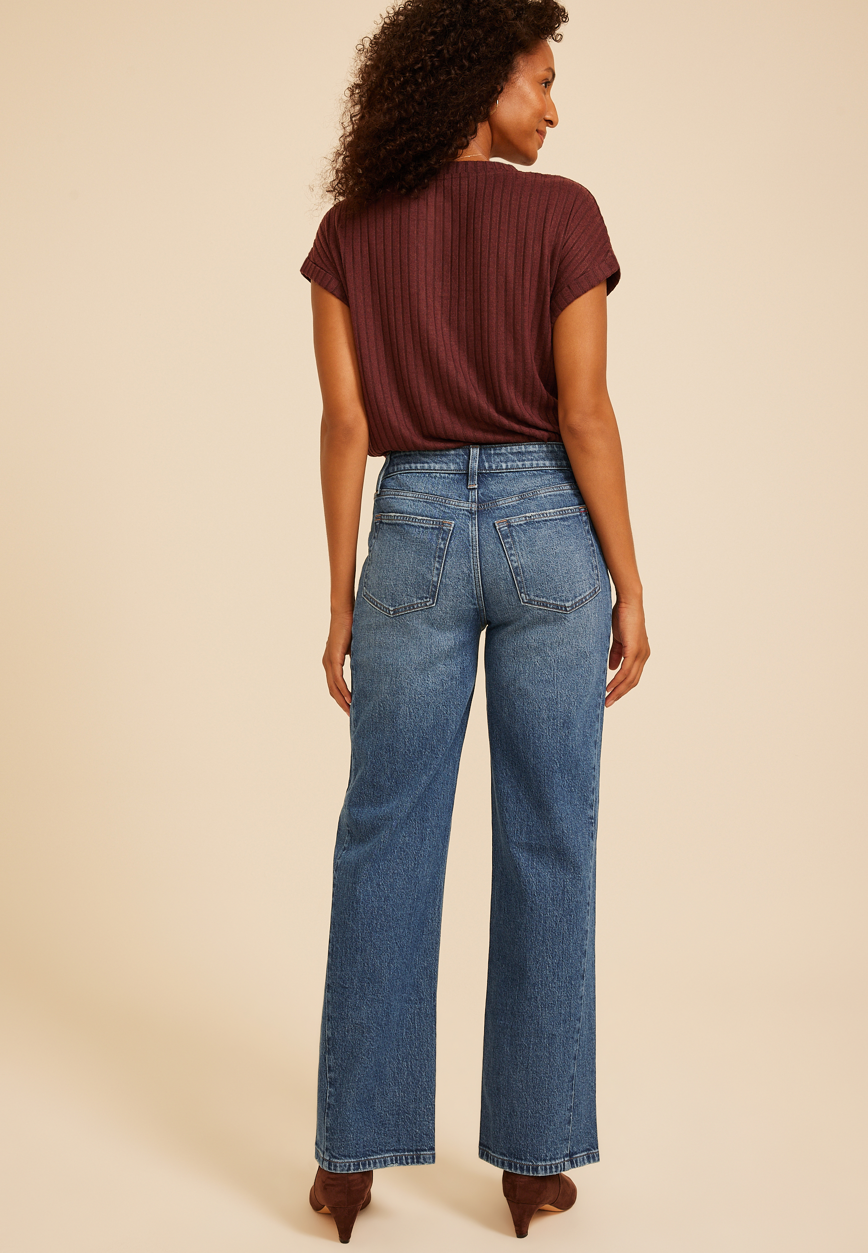 edgely™ High Rise Seamed Wide Leg Jeans, C258, large
