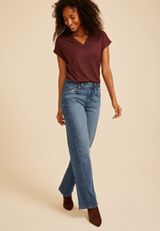edgely™ High Rise Seamed Wide Leg Jeans, C258, small