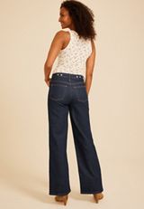 edgely™ High Rise Adjustable Cinch Waist Baggy Wide Leg Jeans, C2372, small