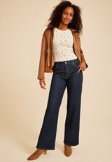 edgely™ High Rise Adjustable Cinch Waist Baggy Wide Leg Jeans, C2372, small