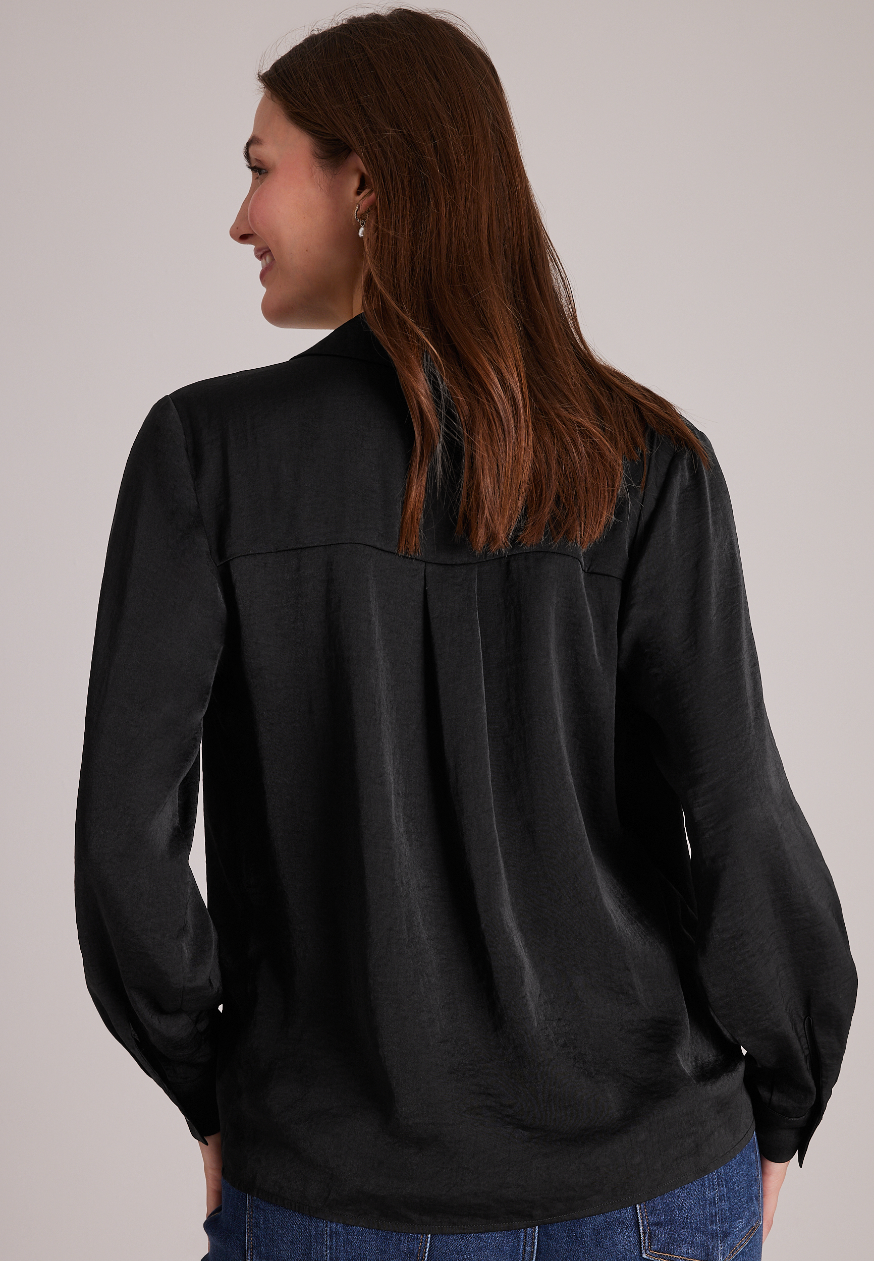 Studio Y Lace Trim Button Front Blouse, C106, large