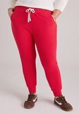 Plus Size High Rise Striped Dream Fleece Jogger, C5679, small