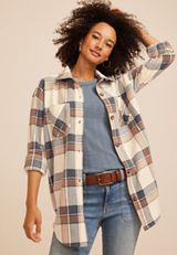 Wilder Plaid Fleece Shacket, C5487, small