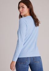 24/7 Ada Long Sleeve Speckle Waffle Rib Top, C1149, small