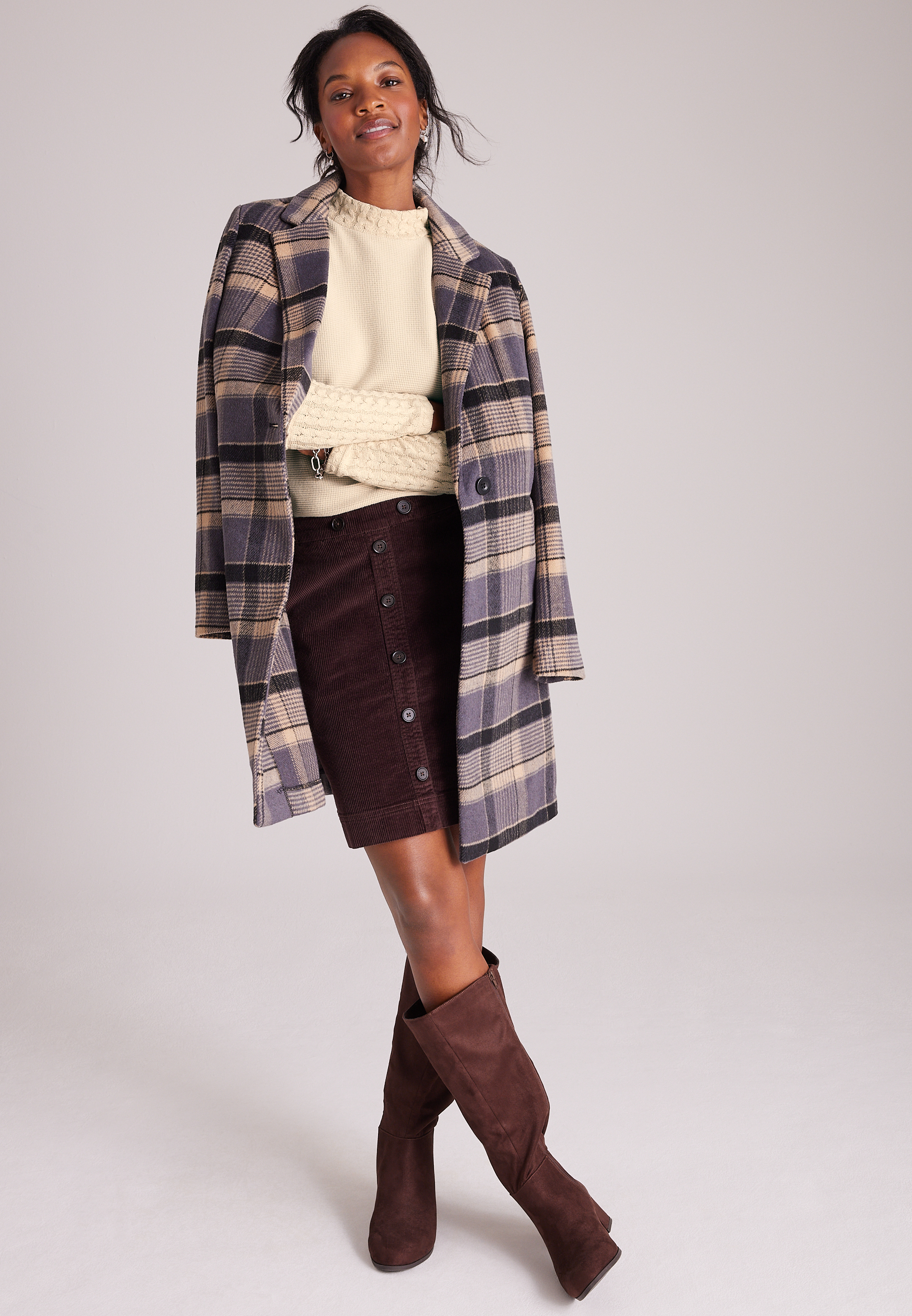 24/7 Cable Mix Mock Neck Top, C183, large