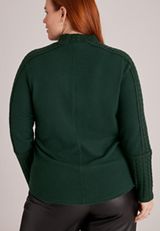 Plus Size 24/7 Cable Mix Mock Neck Top, C7147, small